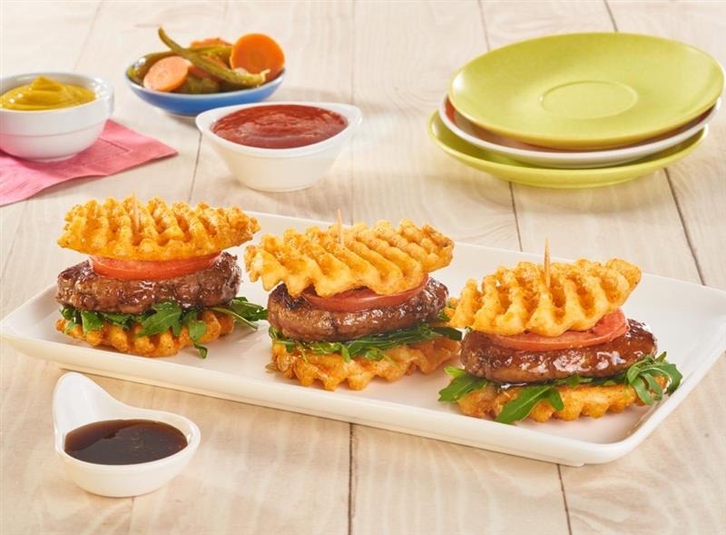 Hamburguesitas con Papas Hashtag